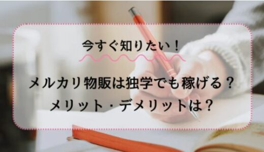 今すぐ知りたい！メルカリ物販は独学で稼げる？メリットデメリットも大公開